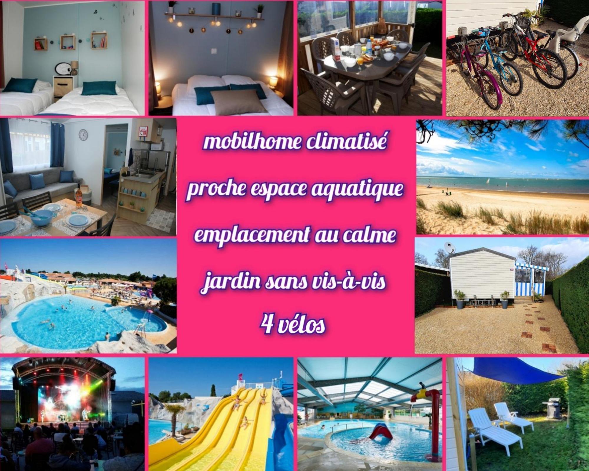 Mobilhome climatisé-2ch-terrasse chauffée-camping Les Charmettes Les Mathes Exterior foto